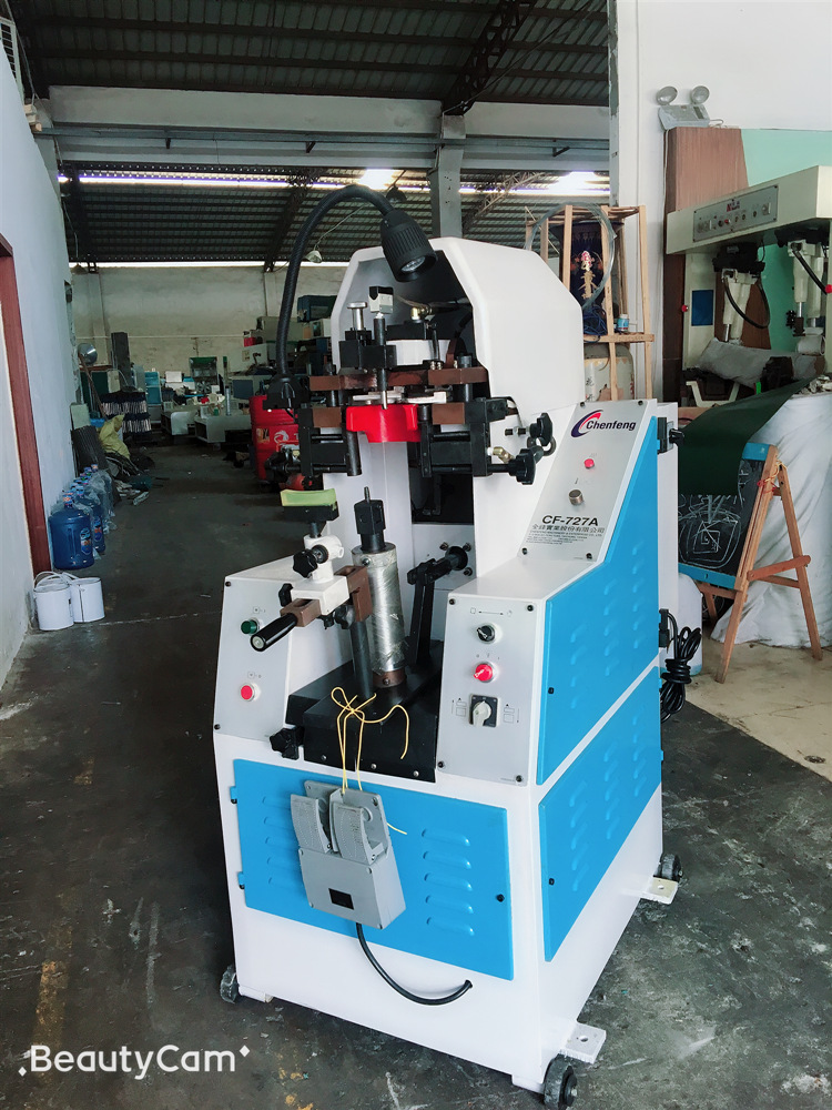 Second-Hand Refurbished Heel Binding Machine Taiwan Brand 727 Fully Automatic Hydraulic Heel Knot Binding Machine Shoe Machine Customization
