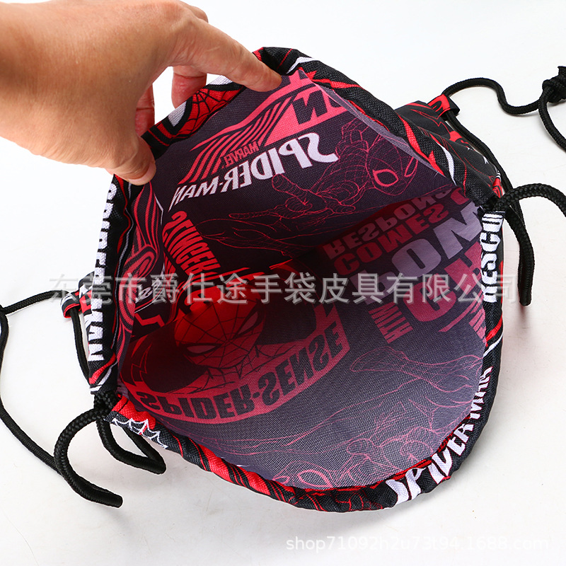 Spider-Man Fitness Polyester Drawstring Pocket Travel Casual Drawstring Backpack Douyin Same Style Drawstring Bag