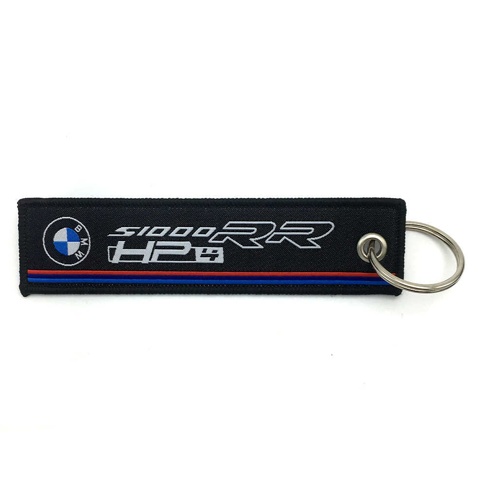 Cross-border personality trend keychain for BMW BMW motorcycle pendant simple embroidery keychain