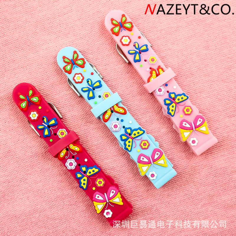 Wholesale kids 3D strap PVC soft strap dinosaur Butterfly Rainbow car cartoon replacement strap 14mm