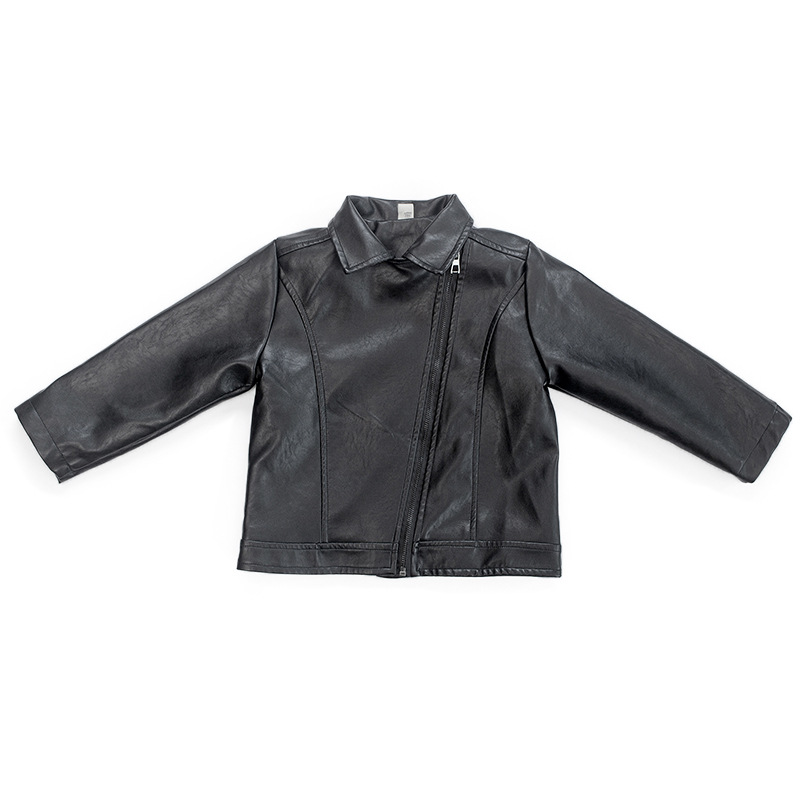 2020 Early Spring Leather Jacket New Girls Pu Motorcycle Retro Jacket Baby Fashionable Short Leather Jacket Trendy