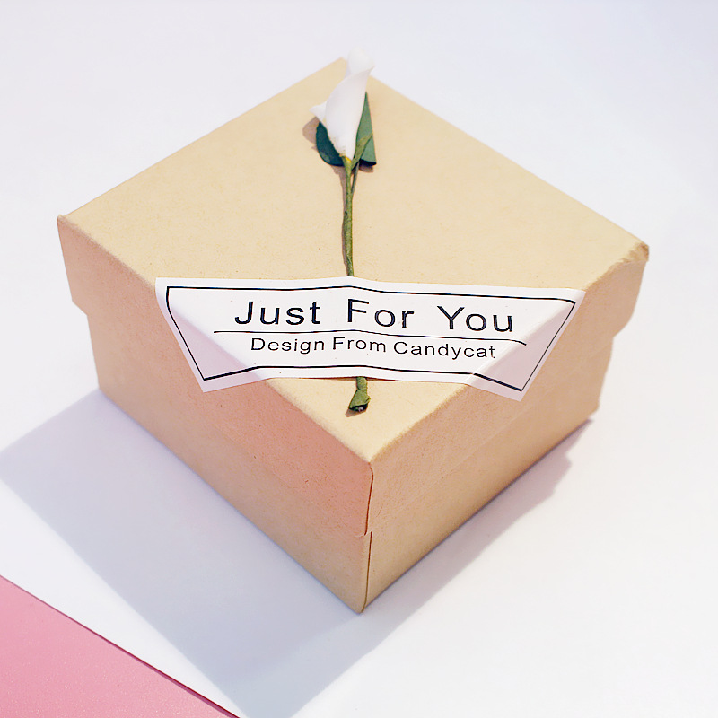 Vintage Kraft Paper Jewelry Box Bracelet Box Artistic Watch Box Scented Tea Packaging Paper Box Fresh Watch Box Gift Box