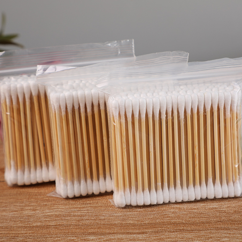 2400 Crown cotton swab double head ears makeup cotton stick wood semi-permanent embroidery home home bag wholesale