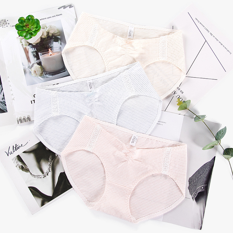 Factory direct new striped pregnant women low waist underwear U-shaped belly comfortable breathable postpartum autumn and winter triangle bottoms