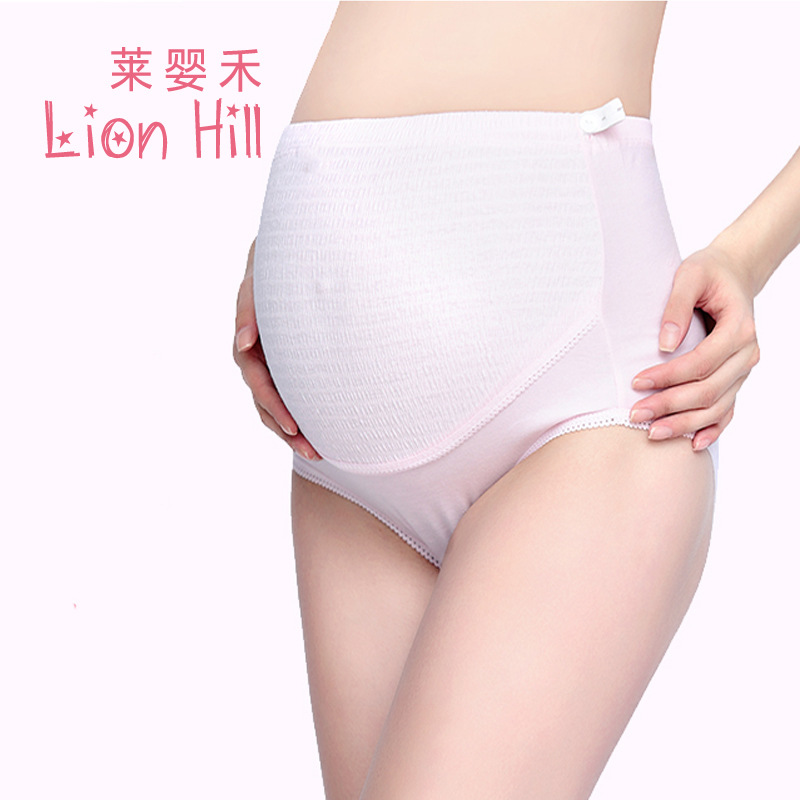 Оптовая продажа трусиков для беременных с регулируемой талией из рябого хлопка большого размера