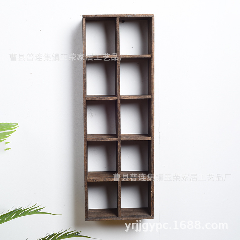Burning Tung Wood Antique Rack Zisha Pot Tea Set Wooden Storage Rack Living Room Decorations Wall Hanging Shelf Solid Wood Storage Rack
