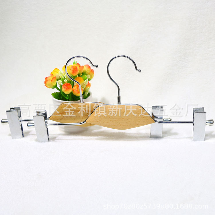 Factory Wholesale Drum Wood Iron Trouser Clip Adult Trouser Rack Clothing Store Display Hanger