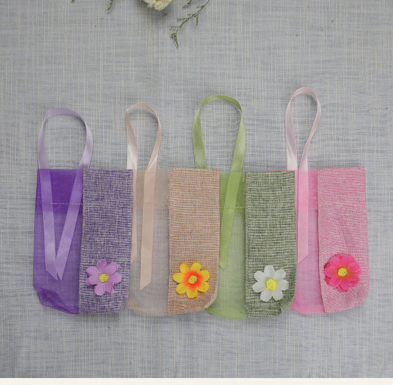 Factory wholesale yarn stitching sachet bag sachet transparent cloth bag sachet gift deodorization car imitation hemp net empty bag