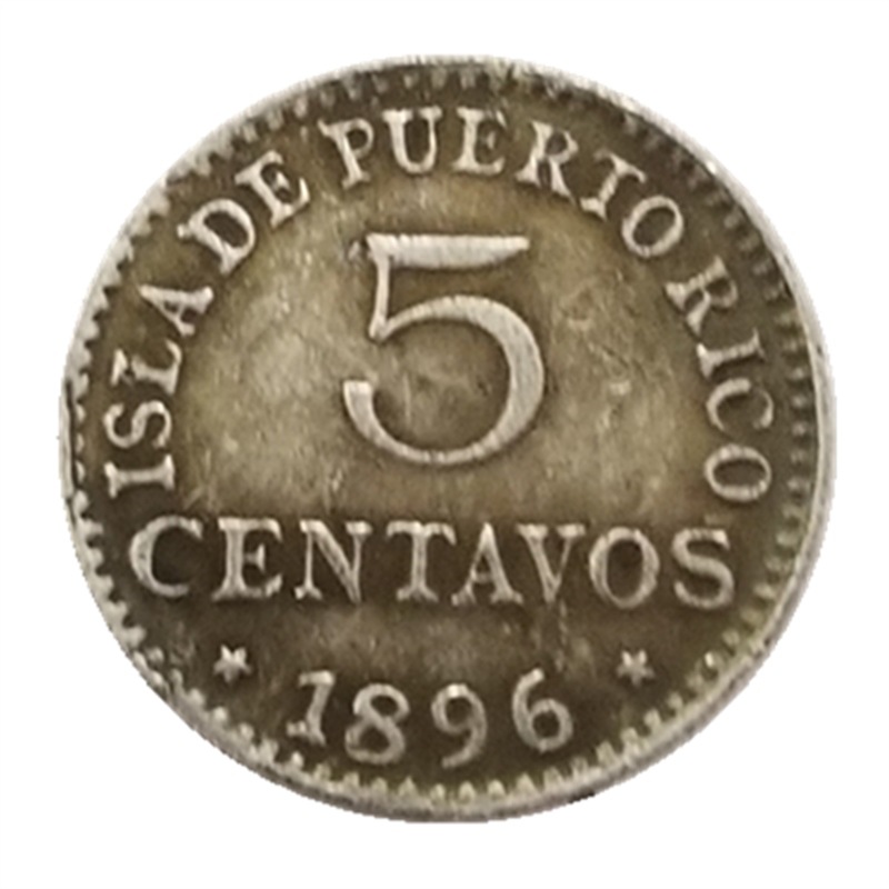 Antique Crafts Puerto Rico 1896 Brass Material Foreign Commemorative Coins Silver Dollar # 2094