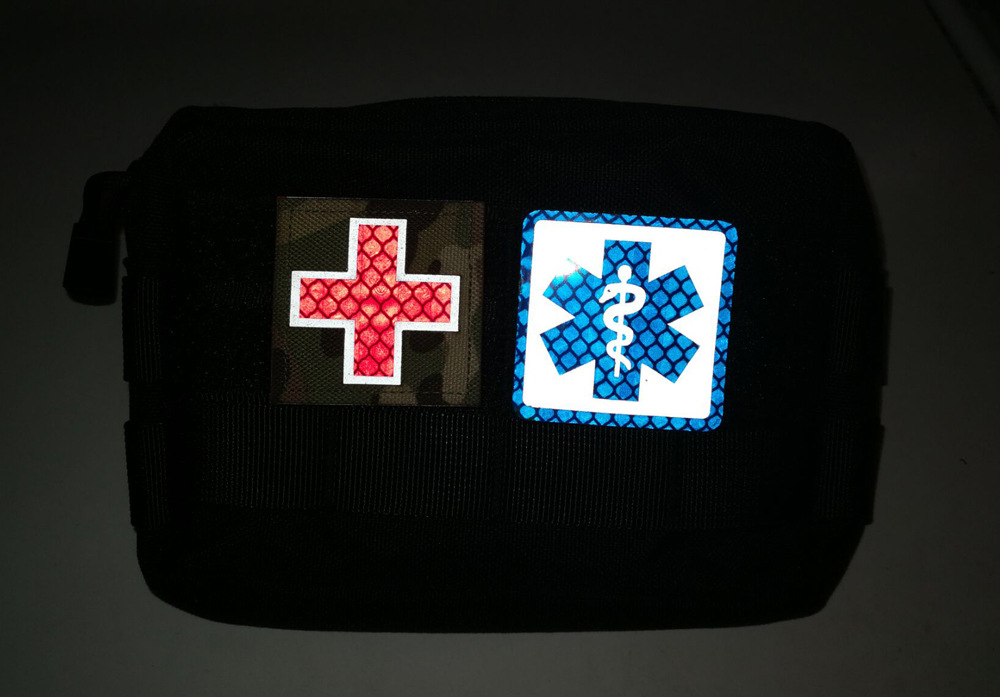HaiKe outdoor cross-border in stock luminous cross medical rescue package seal IR seal reflective Velcro package seal