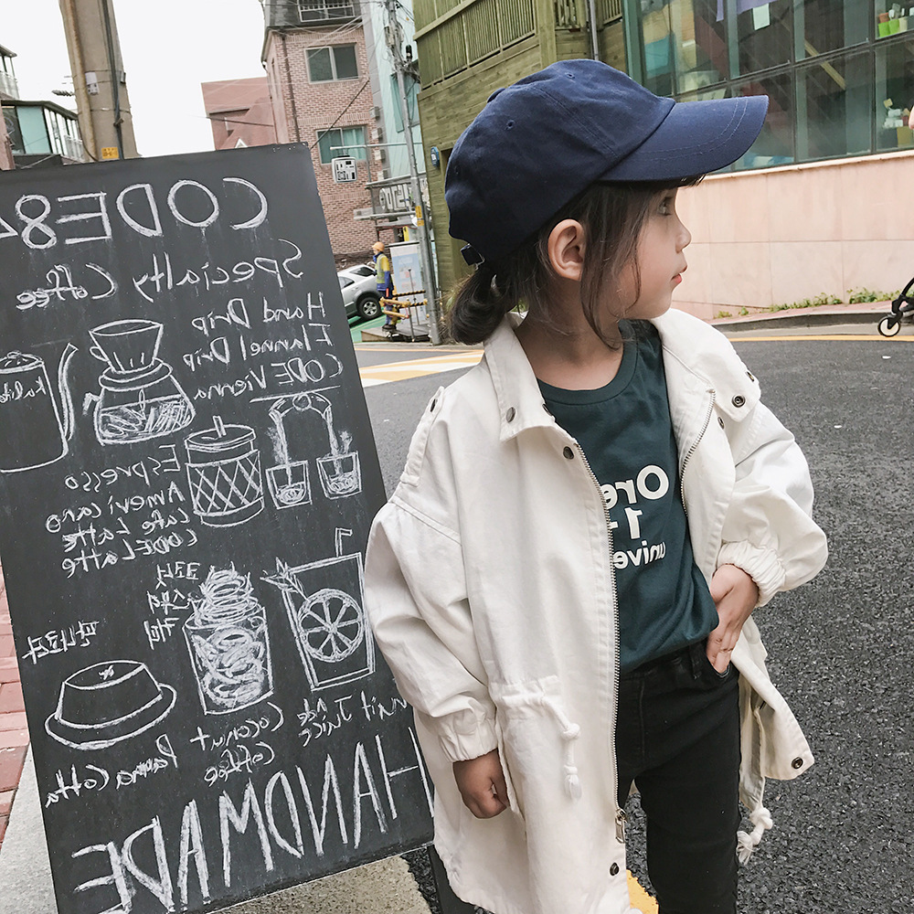 Girls Pure Color Cotton Windbreaker 2025 Autumn and Winter New Style Lace Korean Style Spring Versatile Outerwear Kidsren's Style Jacket