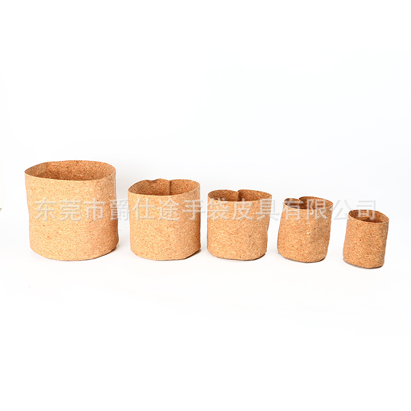 Scandinavian Succulent Cork Flowerpot, Environmentally Friendly and Simple Real Wood Storage Tube, Cylindrical Cork Flowerpot