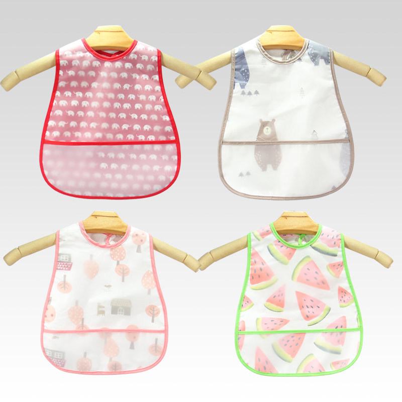 Тонкая двуслойная детская EVA сумка для еды с мультяшным принтом, водонепроницаемый нагрудник для детей, в наличии