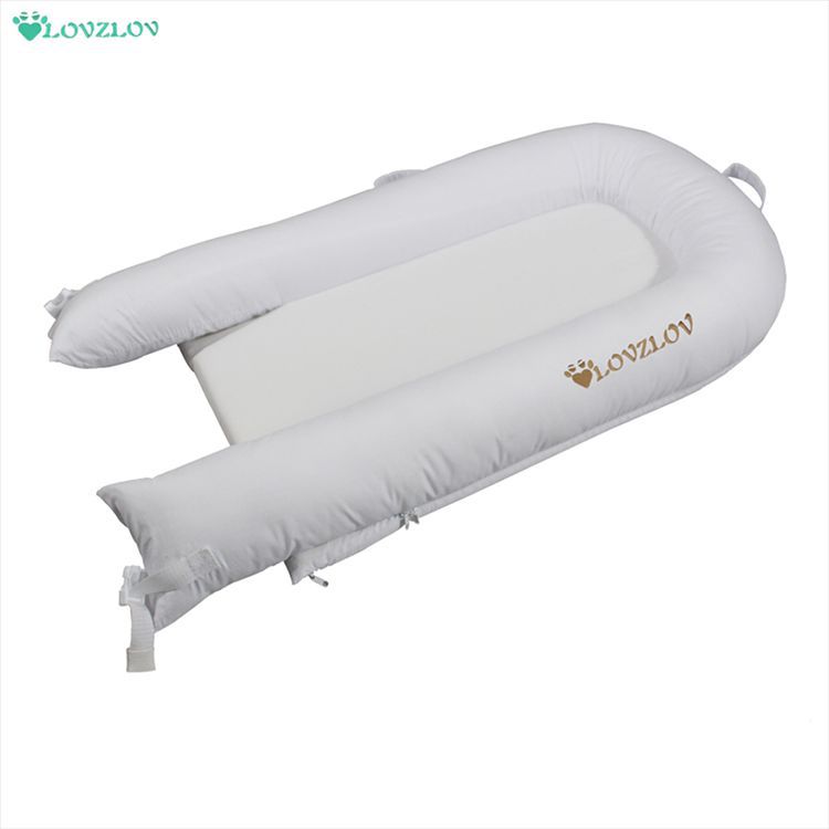 Crib Portable Crib Cotton Anti-extrusion Adjustable Washable White Bed Factory Direct Supply