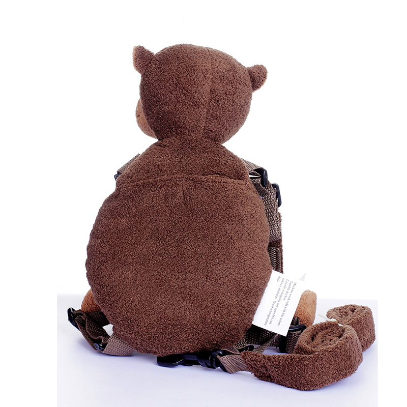 Pearl velvet monkey backpack simple cartoon cute children's backpack Pearl velvet monkey backpack children's backpack