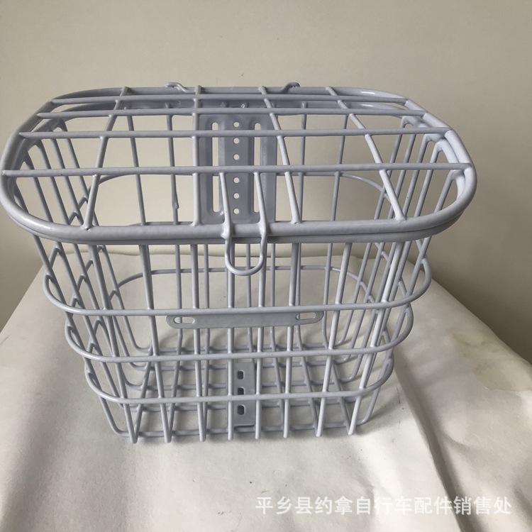 All-metal tube electric car basket car basket white front basket electric car accessories front and rear hanging decorative basket
