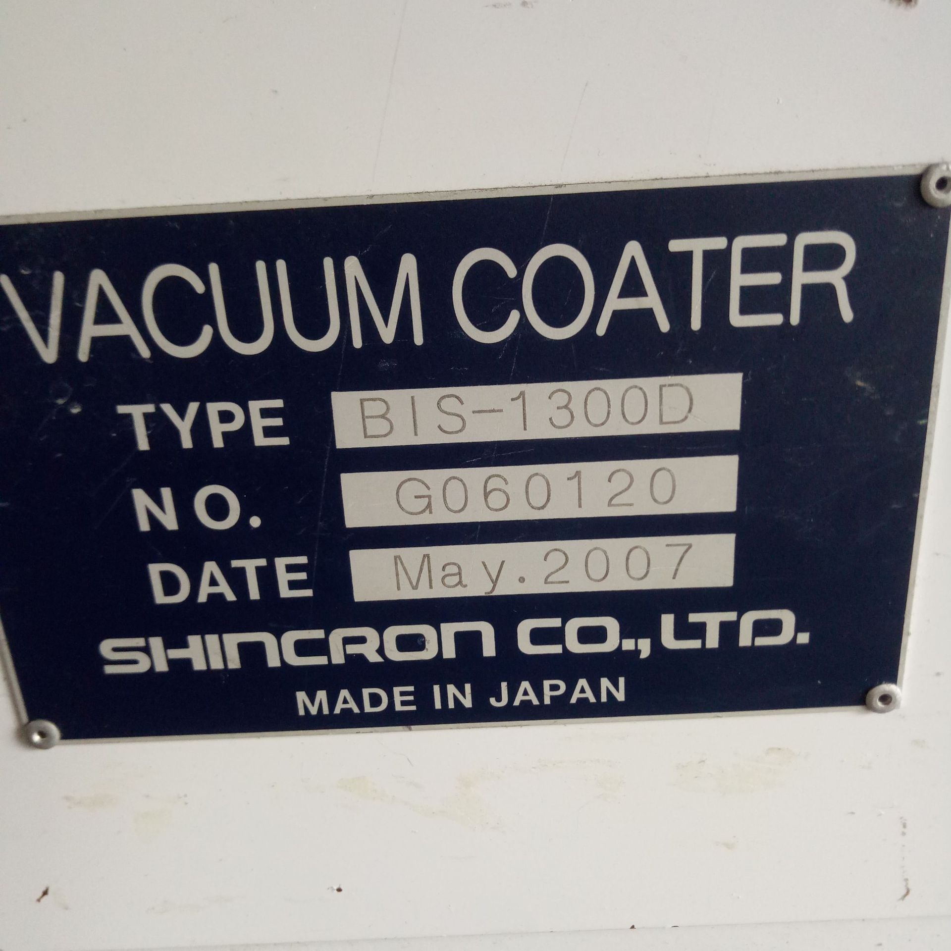 Second-Hand New Cologne Optical Coating Equipment in Dongguan, the Equipment Is 80% New, Double Pump Configuration