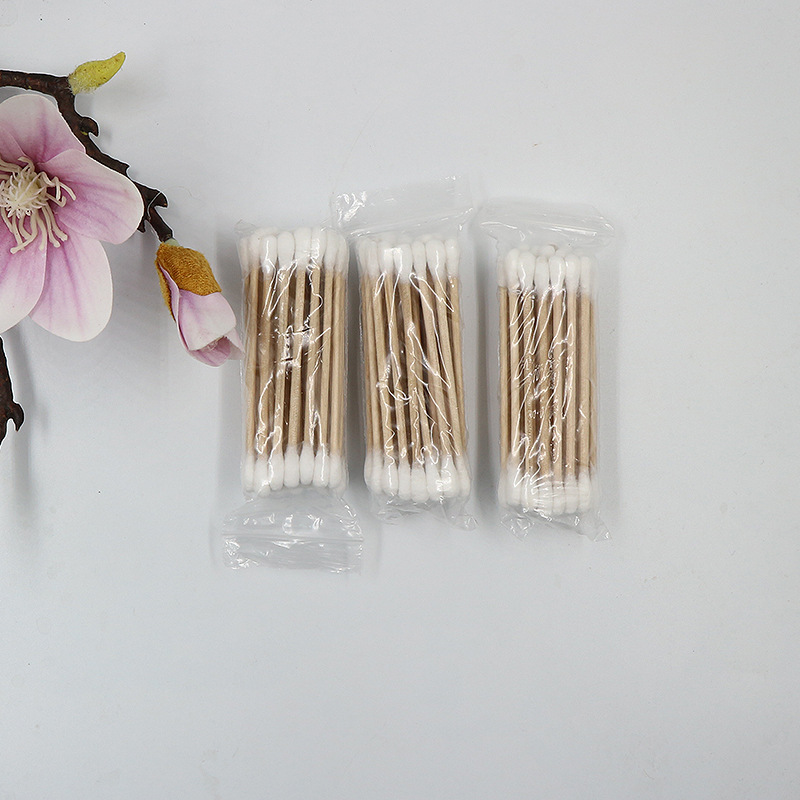 Advanced Hygienic Cotton Stick Double-headed Wooden Stick Hygienic Cotton Stick Cosmetic Stick Ears Makeup Remover Cotton Stick Discount