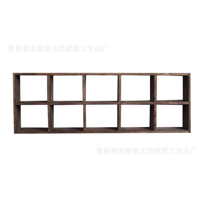 Burning Tung Wood Antique Rack Zisha Pot Tea Set Wooden Storage Rack Living Room Decorations Wall Hanging Shelf Solid Wood Storage Rack