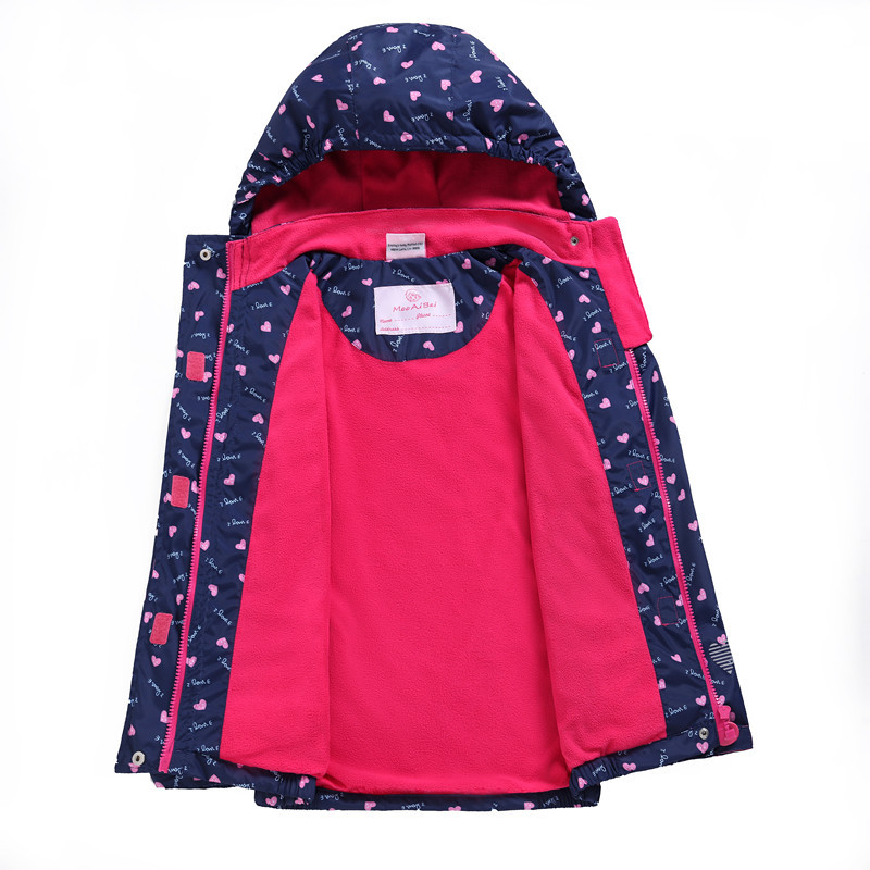 Spring Autumn and Winter Foreign Trade Girls' Middle Children's Coat Coat Lined with Polar Fleece