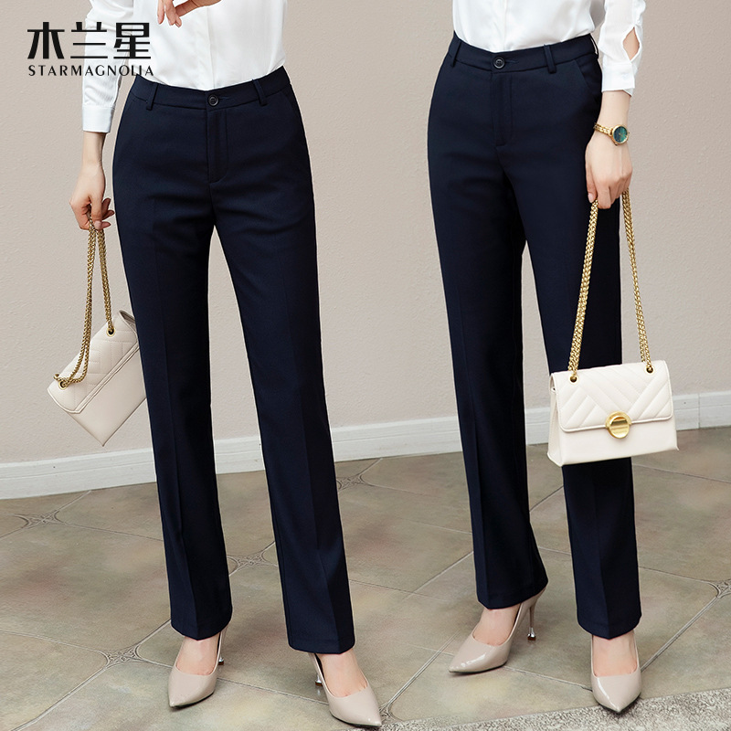Professional Suit Pants Women's Work Pants Black Formal Pants Women's Pants High-end Draped Thin Straight Pants for Work