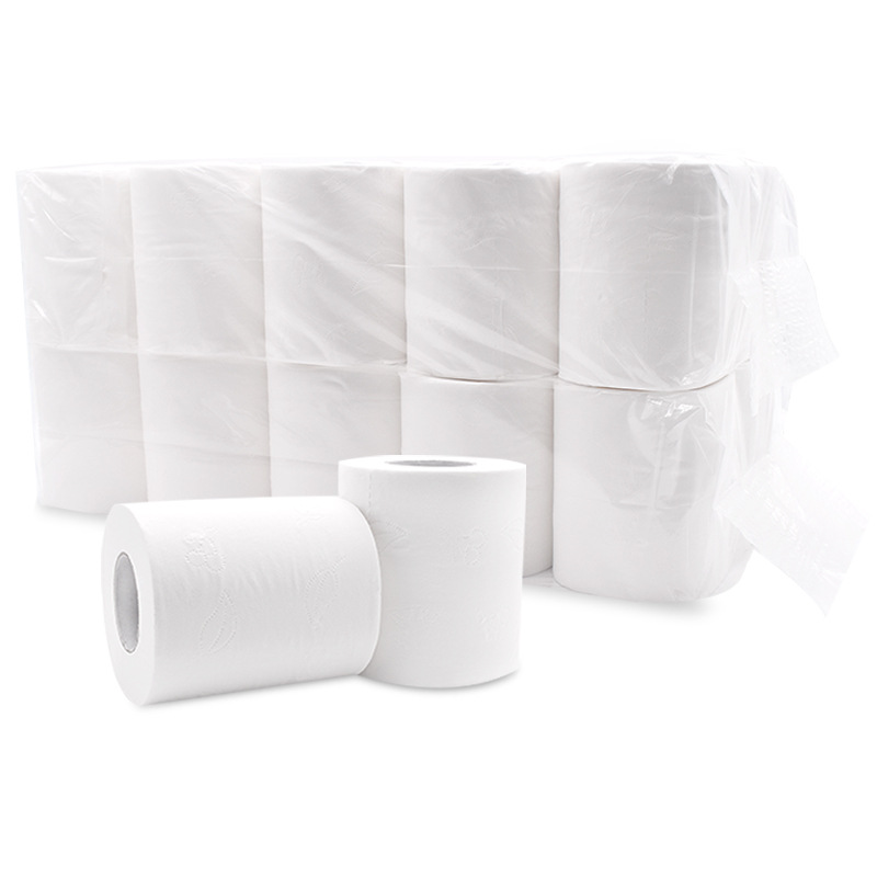 Factory Direct supply commercial hotel roll paper guest room 4-layer 80g small roll paper hollow household tissue toilet paper wholesale