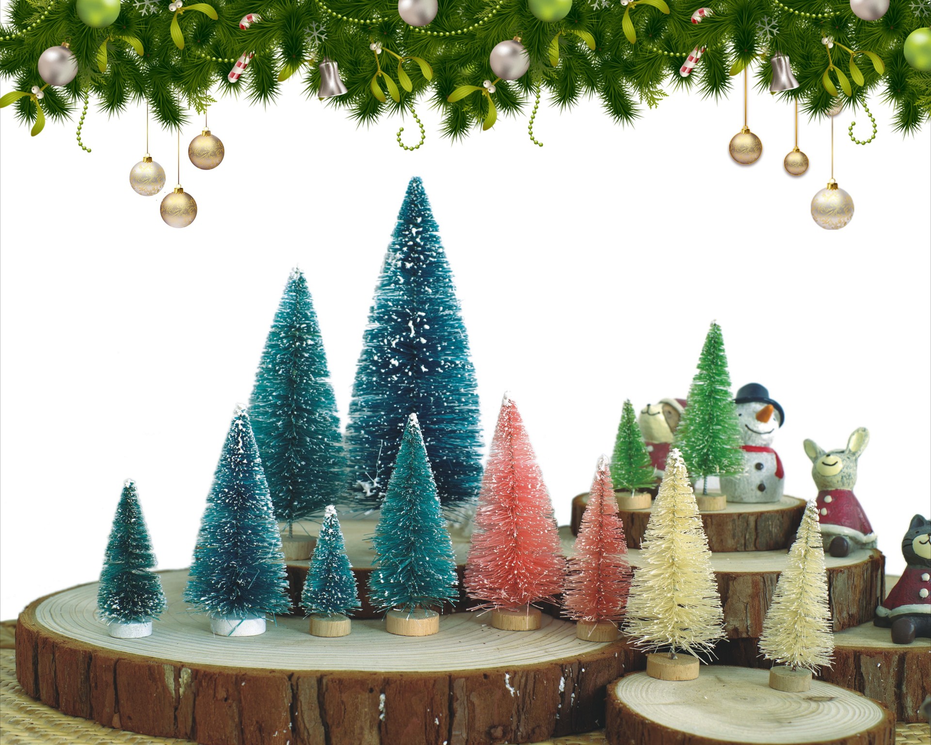 Маленькая рождественская елка, фотопропсы, настольные украшения