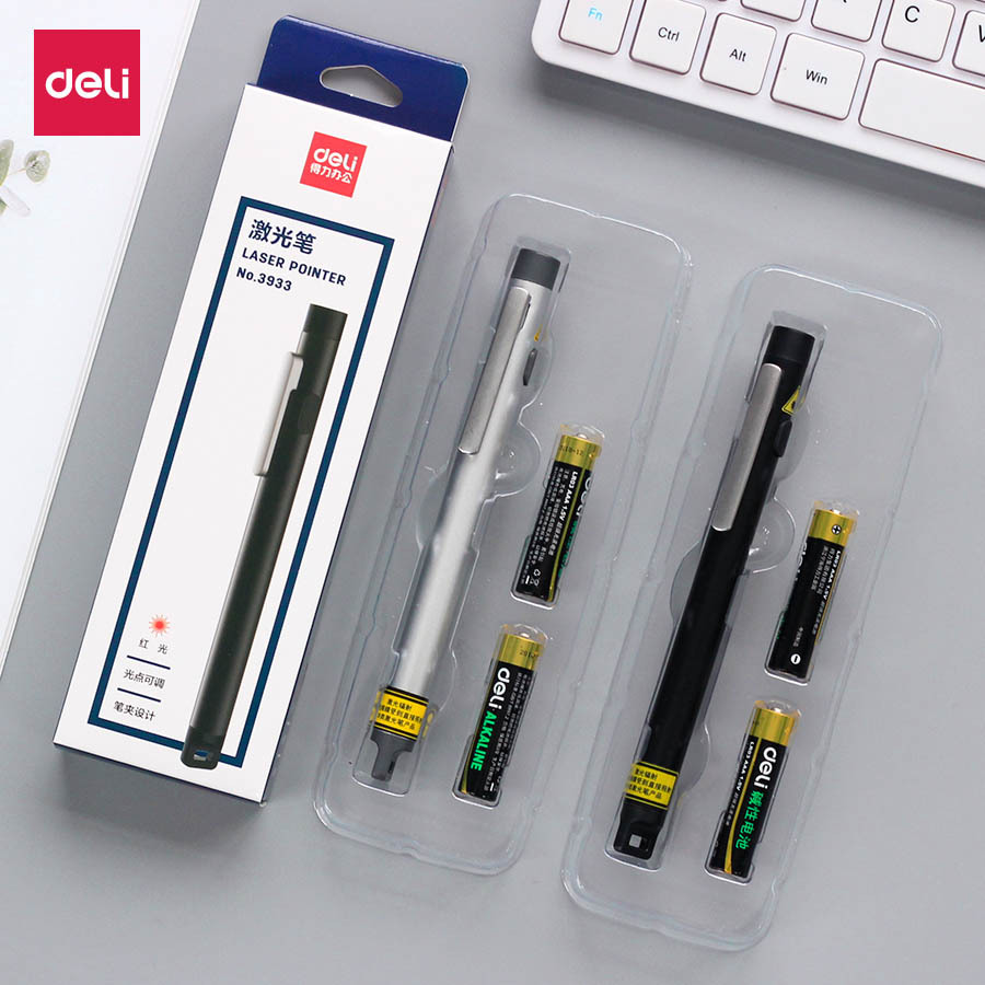 Deli 3933 Infrared Ppt Black Teaching and Lecture Projector Pointer Red Light Laser Pointer Wireless