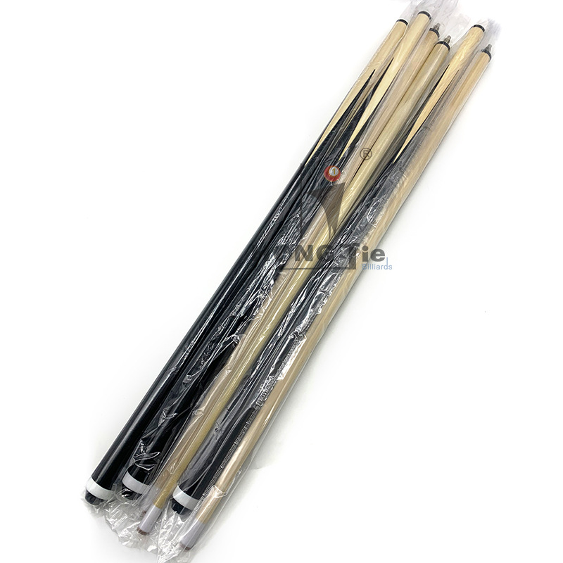Hongjie billiards factory direct workmanship fine white wood American pool cue 350g four-pointed spray paint double style
