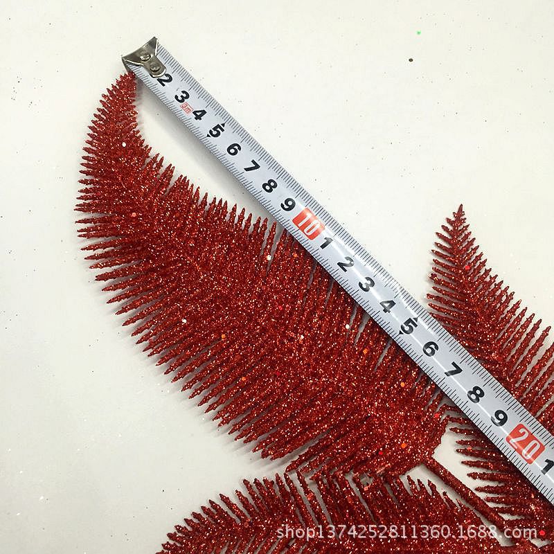 Artificial flower plastic leaf 3 Phoenix leaf gold powder leaf magic color series Christmas flower series