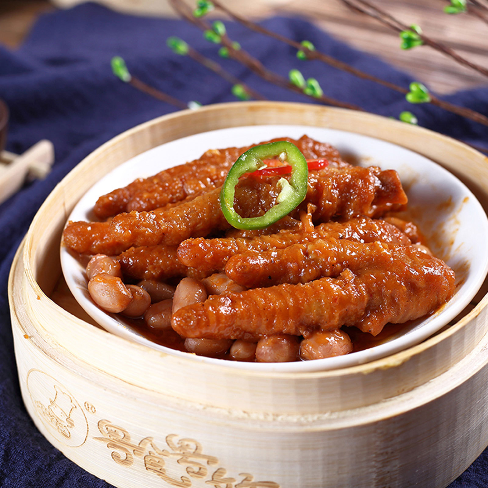 Peanut Butter Flavored Chicken Feet 200g Boxed Hong Kong Style Cantonese Morning Tea Snack Tea House Quick-Frozen Semi-Finished Product Processing and Customization