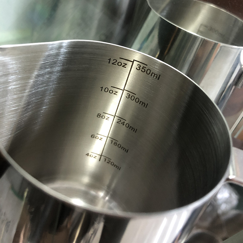 Manufacturers stainless steel 304 Flower Cup with scale flower jar milk bubble Cup stainless steel coffee pot coffee Flower Cup
