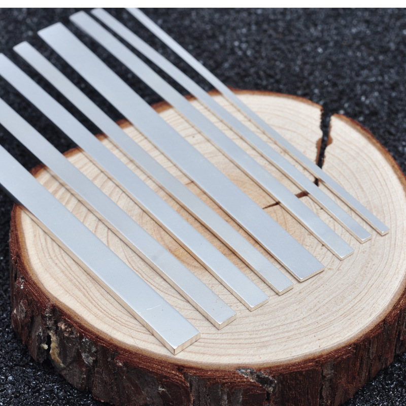 S999 Rectangular Ring Bar Bracelet Silver Bar DIY Handmade Silver Material Wood Inlaid Flat Wire