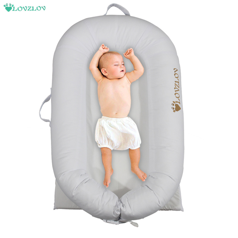 Crib Portable Crib Cotton Anti-extrusion Adjustable Washable White Bed Factory Direct Supply