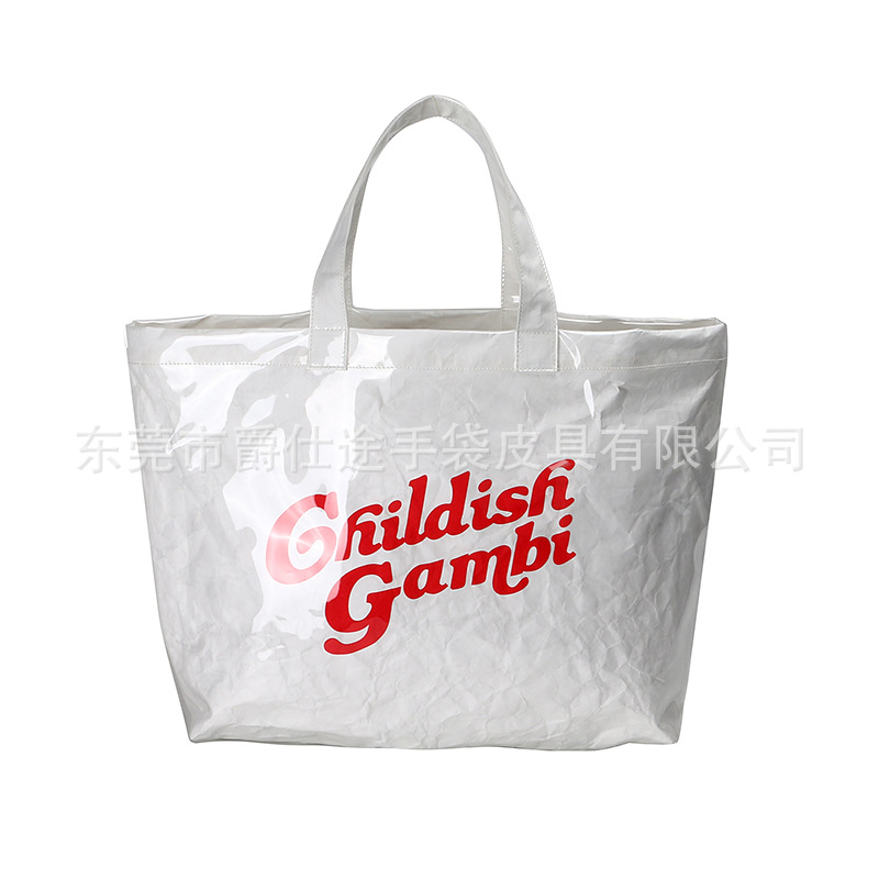 Индивидуальная белая сумка из твида с принтом, модная экодружественная подарочная сумка из бумаги Dupont, настраиваемый узор