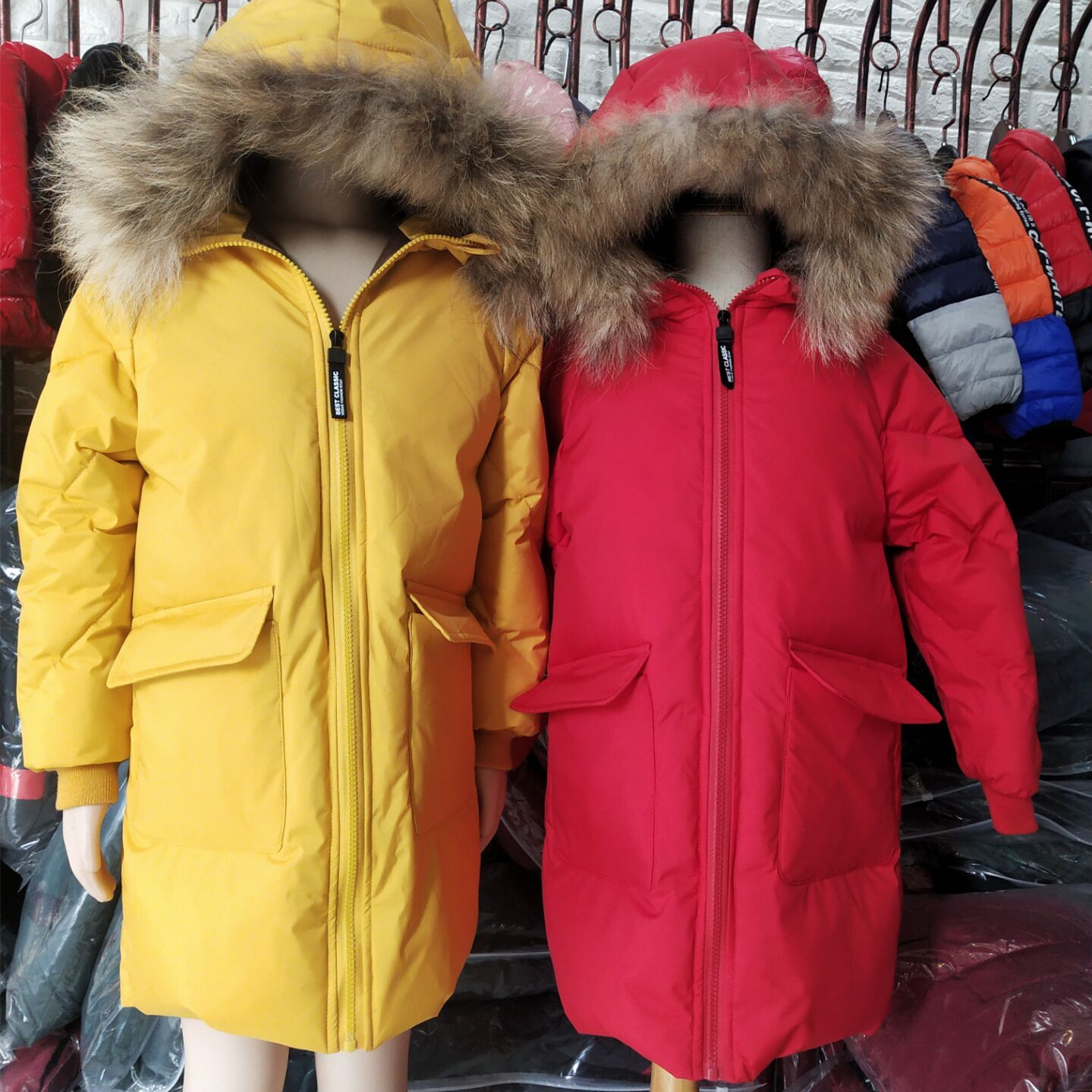 2019 Winter New Children's Wear Big Children's Hooded Children's Down Jacket Solid Color Short Korean Style Wool Collar Removable for Boys and Girls