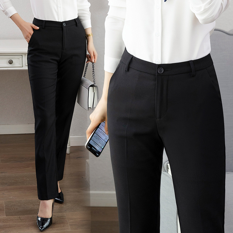 Professional Suit Pants Women's Work Pants Black Formal Pants Women's Pants High-end Draped Thin Straight Pants for Work