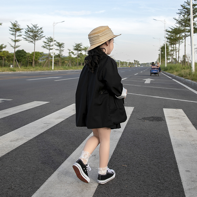 Girls Ins Style Korean Style Suit Pleated Skirt Suit Mid-Length Small Suit Skirt Suit for Girls