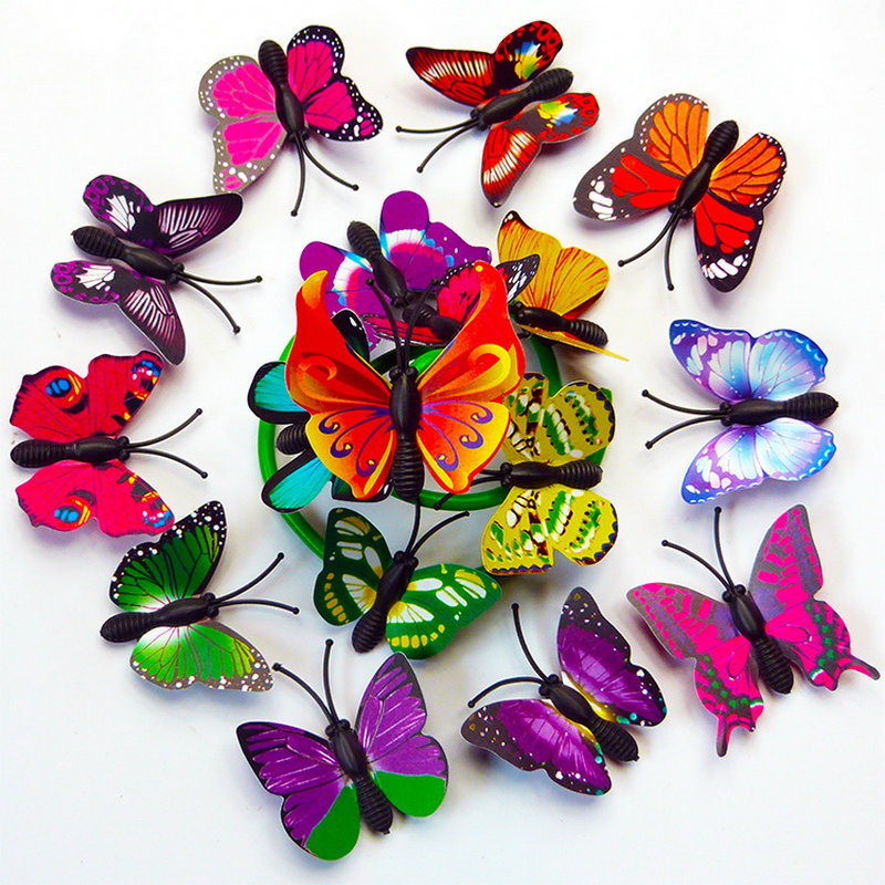 Factory Direct Sales Pvc Artificial Butterflies 3D Butterflies Factory Wholesale Street Stall Supply Butterfly Wholesale