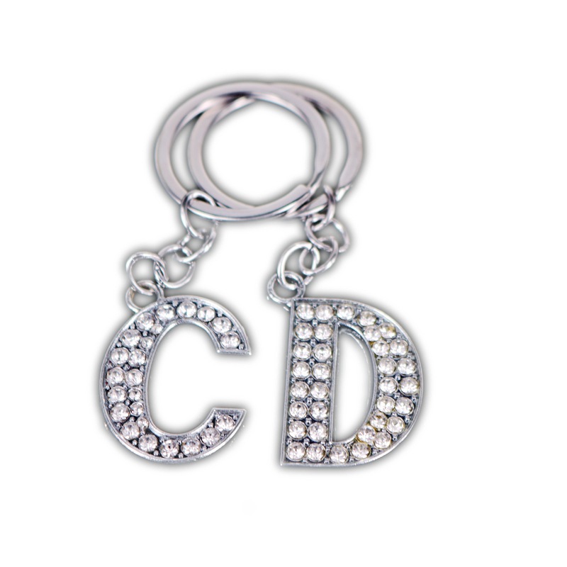 European and American foreign trade 26 English letters keychain alloy Diamond creative jewelry pendant factory outlet