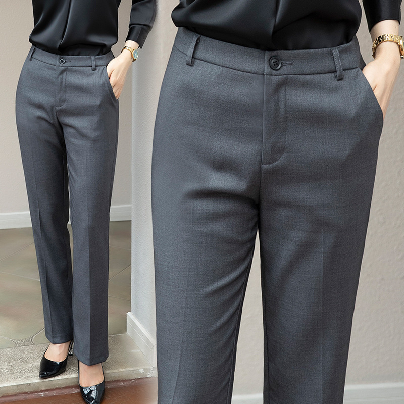 Professional Suit Pants Women's Work Pants Black Formal Pants Women's Pants High-end Draped Thin Straight Pants for Work