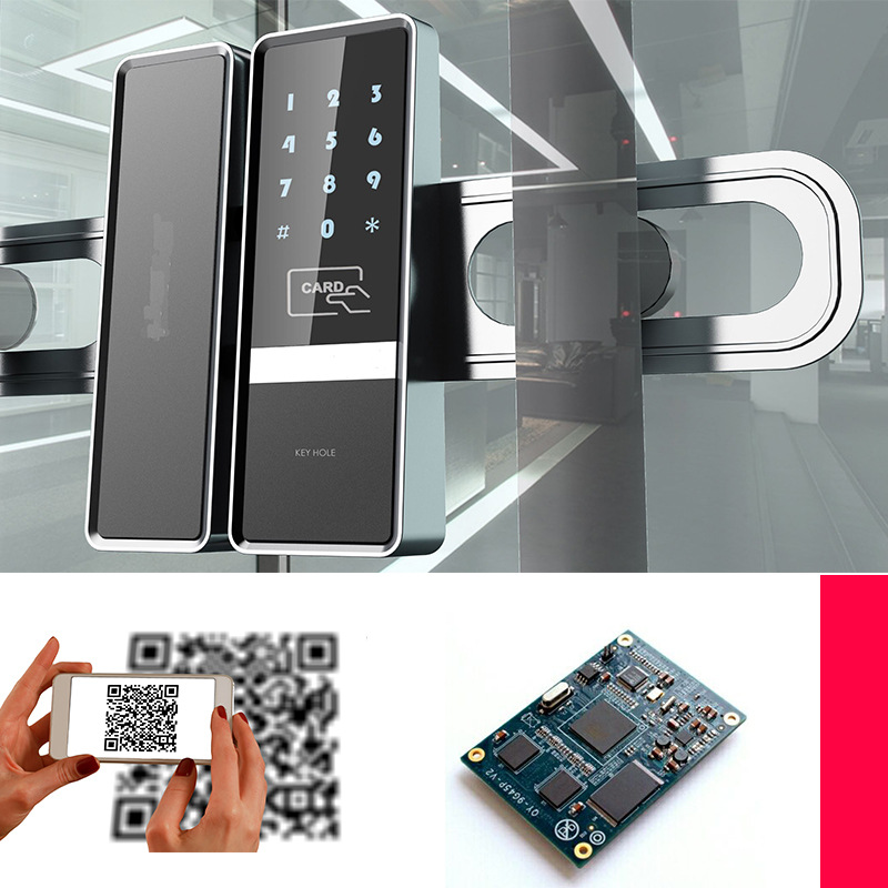 Замок для стеклянной двери, Bluetooth, отпечаток пальца, решение, приложение WeChat, разблокировка NFC или RFID