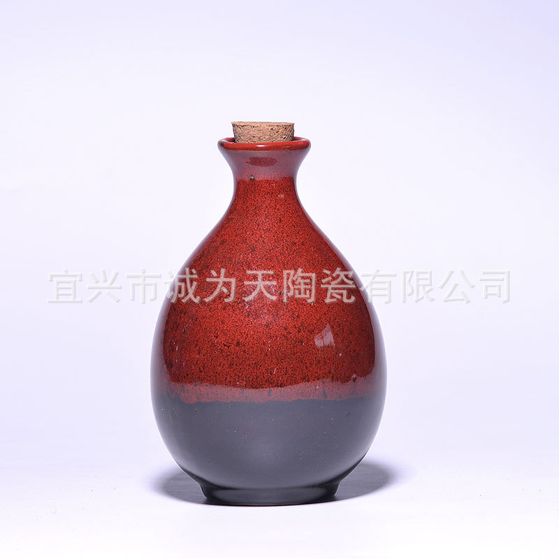 Yixing in stock purple sand ceramic wine bottle 1 Jin wine jar wine set small wine jar packaging bulk wine bottle full set Wholesale