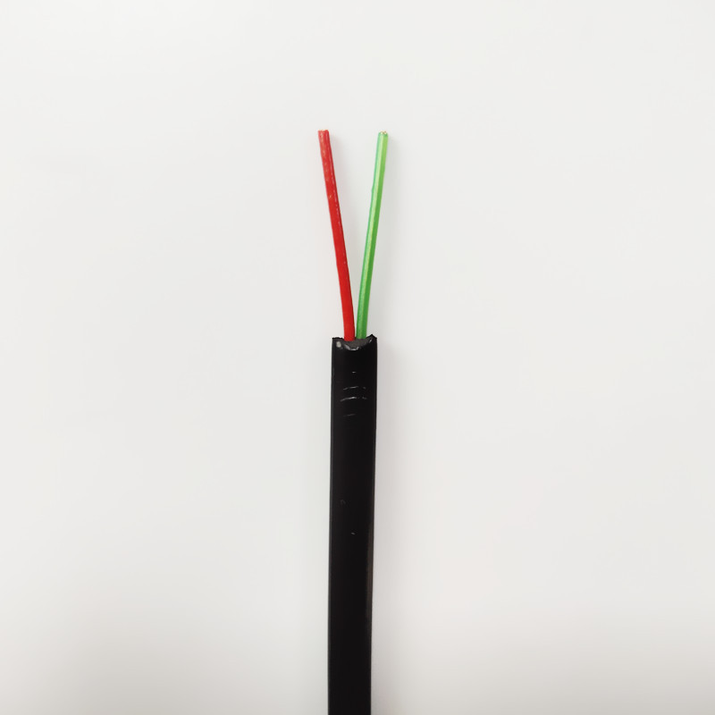 Factory wholesale 2 core 28AWG multi-strand oxygen-free copper flat telephone line environmental protection Black 2 core indoor telephone line