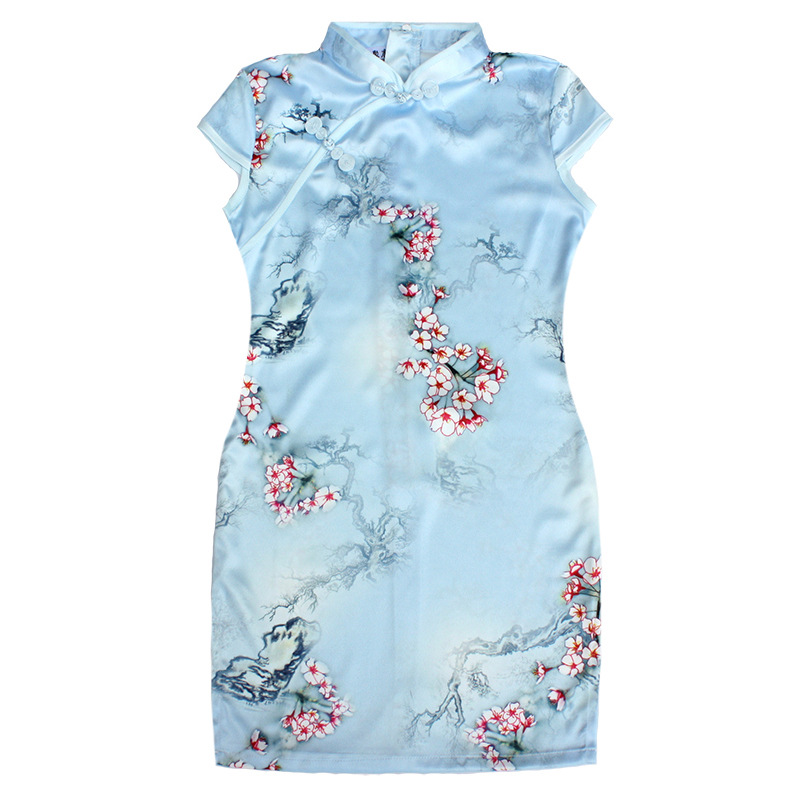 2025 New Children's Cheongsam Summer Girls Tang Suit Han Dynasty Chinese Style Long Silk Chinese Retro Dress