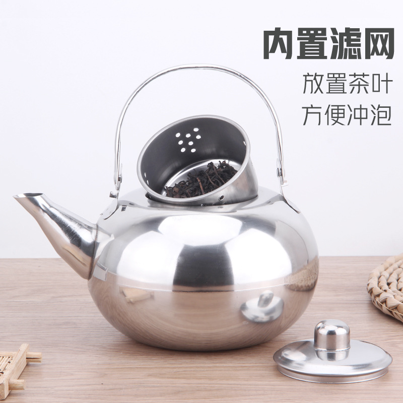 Stainless Steel Teapot with Fine Mesh Filter, Stainless Steel Kettle with Filter, Household Teapot, Little Women's Teapot