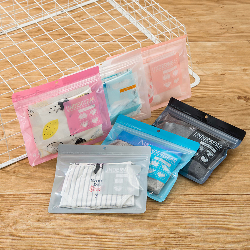 Underwear packaging bag fashion men's and women's inner pants bag children's inner pants bag swimming trunks zipper bone chain self-sealing bag in stock