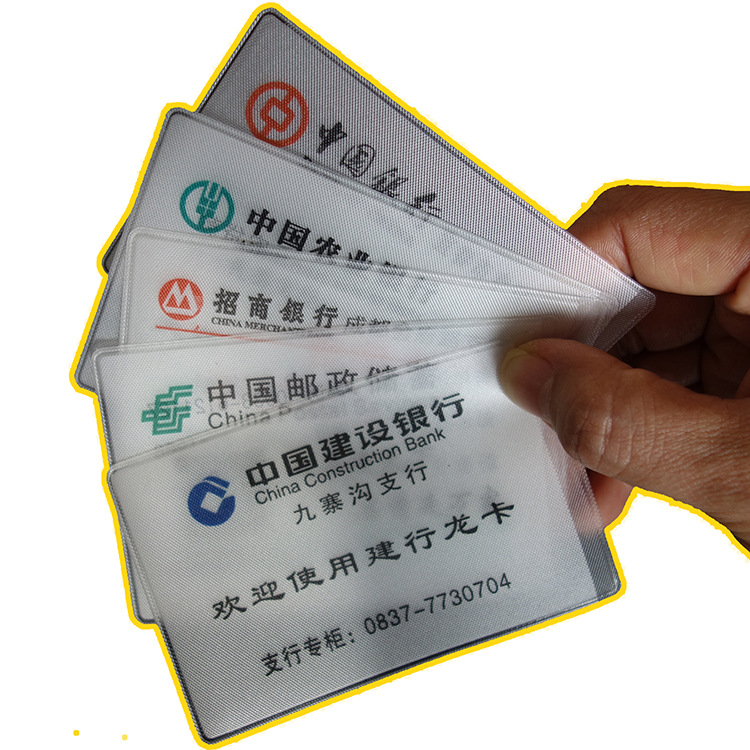 Orderable printing logo Passbook set bank card set transparent cloth matte pvc ID card bag