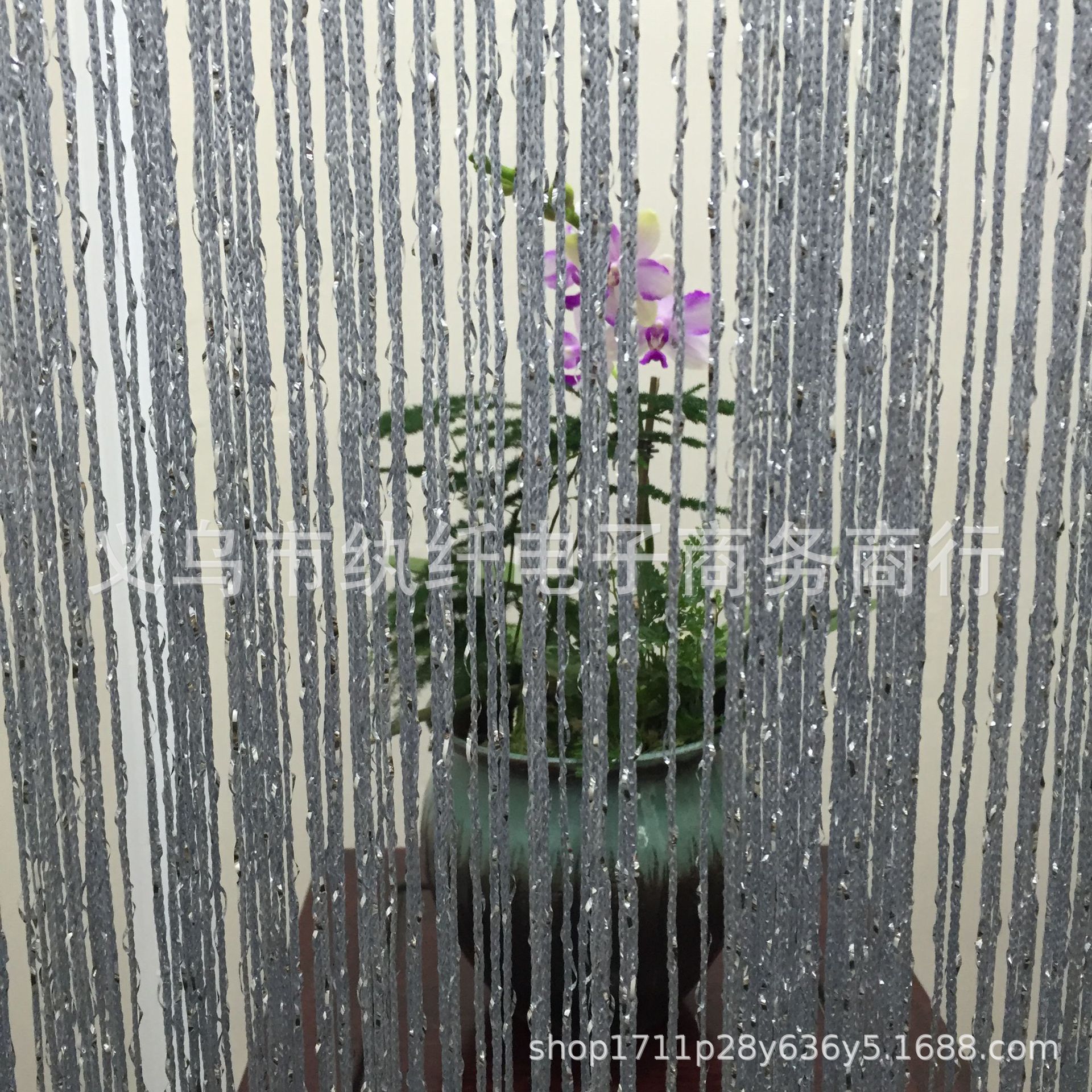 Factory Direct 1*2 monochrome flat silver line curtain silver leather curtain decorative partition curtain wedding line curtain wedding ceiling decoration