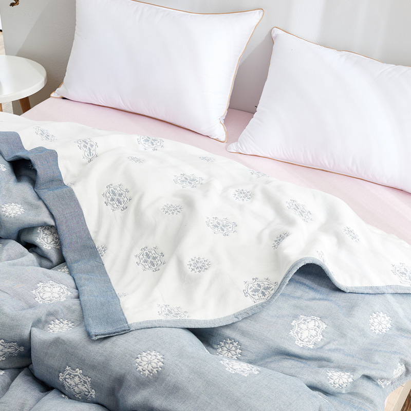 Cotton Eight-layer Gauze Towel Quilt Breathable Summer Cool Quilt Air-conditioning Quilt Machine Washable Bed Sheet Double Cotton Casual Blanket Cover